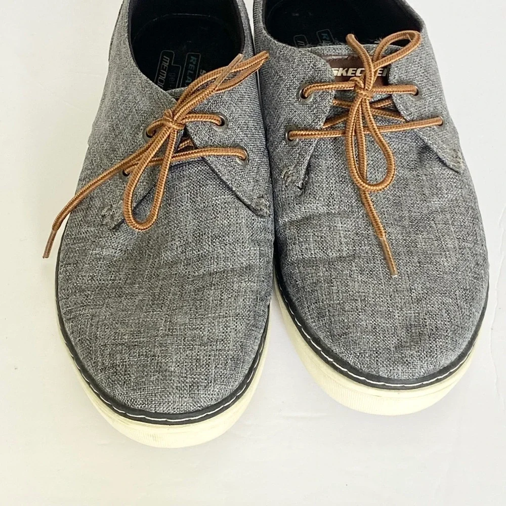 Skechers Mens Palen Gadon Gray Relaxed Fit Sneaker Oxford 64925 Size 10